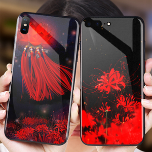 彼岸花适用于苹果8/7plus手机壳iphone6splus玻璃壳国风曼珠沙华