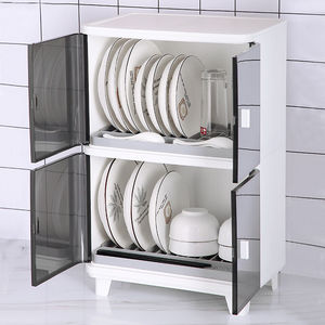 碗柜家用厨房多功能简易小型放碗箱碗盘沥水架塑料碗筷收纳盒带盖