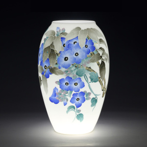 瓷善汇 釉下彩花瓶手绘办公桌客厅玄关酒柜家居台面摆件醴陵瓷器