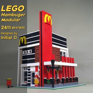 LEGO乐高街景建筑MOC-20082汉堡店 麦当劳Hamburger 搭建pdf图纸