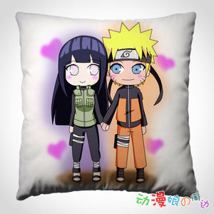定制【动漫娘】火影忍者q版漩涡鸣人日向雏田/来图定做靠垫抱枕头