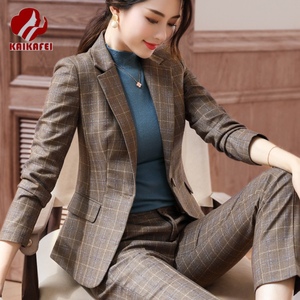 质感韩国气质小西服网红两件套休闲格子西装外套女时尚套装女神范