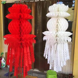 清明节挂纸灯笼祭祀殡葬用品灯笼蜂窝式莲花凤尾上坟飘扫墓白事挂