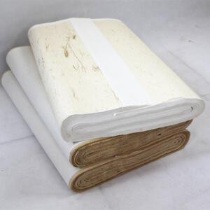 半生熟毛边纸宣纸书画纸毛边净料4尺6屏8尺屏净料仿古毛边纸100张