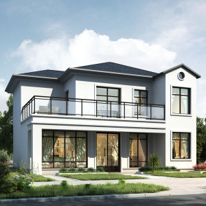 90平方独栋网红小洋楼农村自建房屋二三层半欧式别墅设计图纸2122