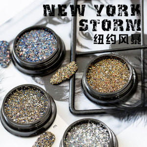 纽约风暴美甲饰品碎钻小钻微钻爆闪钻超闪小钢珠混装钻指甲装饰钻
