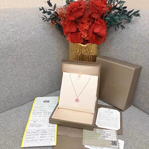 二手推荐99新bvlgari宝格丽diva粉钻扇子项链女饰品锁骨链象珰珰