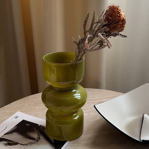 LIVETAI轻奢风彩色玻璃小花瓶ins家用高级感客厅玄关花束装饰摆件