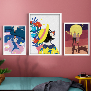 linengine淘宝纸浆画手工diy材料包套装创意自制国潮