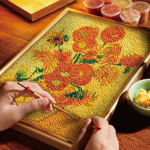 时匠 x世界名画diy纸浆画材料包梵高杏花向日葵装饰画数字油画