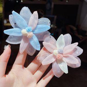 韩国宝宝花朵发夹头饰女童公主发圈儿童皮筋发饰可爱头花夹子发卡