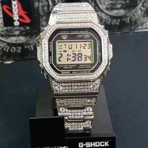 卡西欧小方块dw5600 gmw-b5000改装镶钻全钻表壳表带高级感大满钻