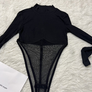 港味辣妹三角连体上衣女连裆长袖t恤女炸街2022年春装新款性感潮