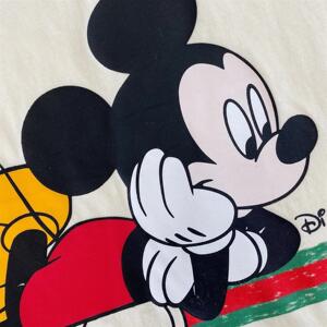 2020早春薄款趴着的米奇t恤女春夏新款粉色纯男女颜色棉圆领短袖