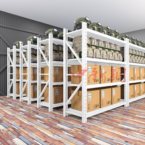 蓝色加厚货架置物架多层仓储重型多功能可调节货物架工业风金属架