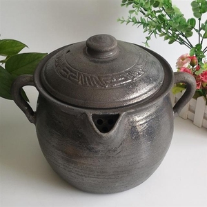 平定黑砂熬中药砂锅炖药罐家用陶土中药煲老式粗土熬药煎药中药壶