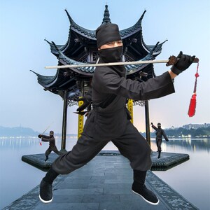 太极表演服淘宝楚乔传同款古装古代刺客夜行衣男反光黑色杀手衣服