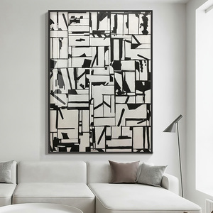 黑白灰工业风装饰画现代抽象创意横竖挂画设计师风格展厅家居壁画
