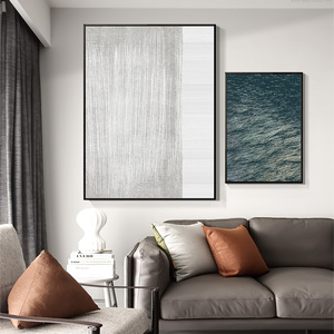 高级灰极简抽象装饰画浅色客厅沙发背景墙挂画前卫小众大幅大壁画