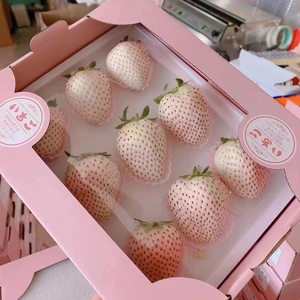 日本天使ae淡雪牛奶草莓白色新鲜稀有的水果礼盒货孕妇顺丰包邮