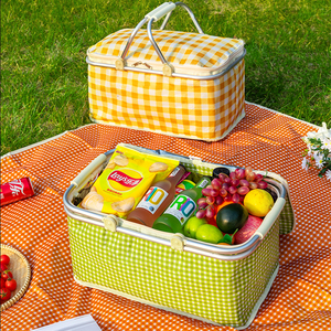 野餐篮子可折叠野餐装备全套春游必备神器户外露营保温收纳盒提篮