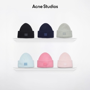 Acne Studios男女同款 Face表情Pansy笑脸羊毛帽针织帽毛线帽冷帽