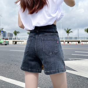 高腰大码牛仔短裤女胖mm弹力夏季新款宽松显瘦阔腿a字热裤潮200斤