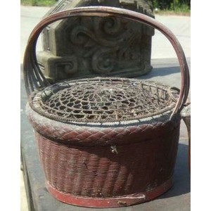新取暖火笼火熥烤火篮烘篮农家手工竹制工艺品竹编取暖酒店用品