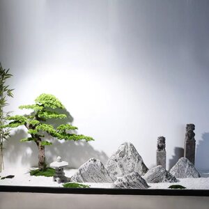 天然雪浪石切片组合造景室内枯山水庭院大型假山新中式别墅景观石