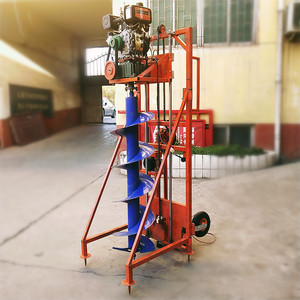 柴油电杆钻孔机钻土钻岩石一机两用山区挖坑神器打桩机打洞机地钻