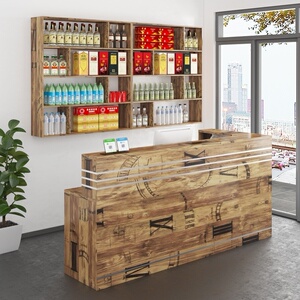 小型收银台小吃店餐馆吧台挂式美甲宾馆奶茶店快餐店柜台转角餐饮