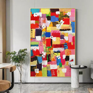 现代简约抽象喷绘油画色块艺术大幅玄关走廊装饰画客厅背景墙挂画