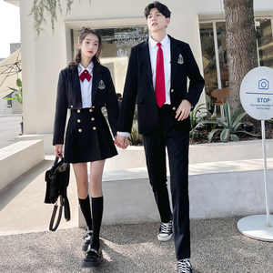 高中生班服英伦学院风日系jk制服西装外套夏季初中生毕业校服套装
