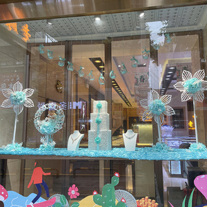 水德名雪珠宝店氛围装饰金店场景布置创意风车落地摆件道具橱窗摆