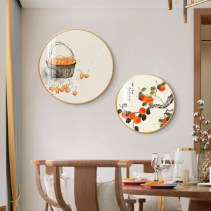 家庭家用餐厅装饰画新中式餐厅墙面装饰饭店墙壁饭厅挂画春耕图