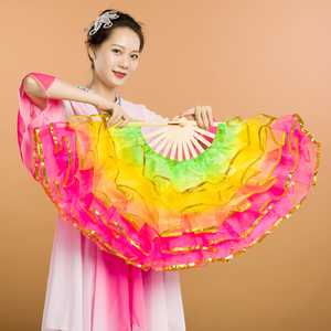 舞蹈扇双面跳舞扇子成人演出纱扇祖国颂开场舞广场舞胶州扭秧歌扇