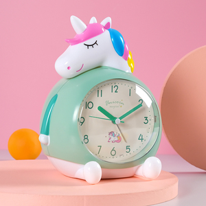 卡通幸运马闹钟学生专用起床神器儿童女孩铃叫醒静音智能会说话