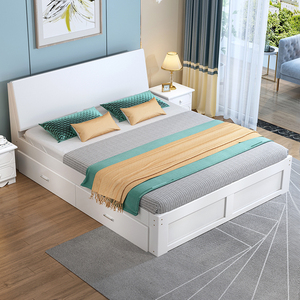 5米双人床主卧现代简约家用出租经济型简易单人床1.2木床