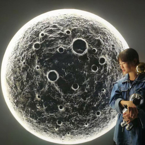 创意仿真星球月球壁挂雕塑网红背景墙面装饰橱窗大摆件玻璃钢定制