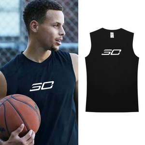 库里无袖t恤勇士篮球训练服美式球衣运动纯棉宽松高端打底衫t恤