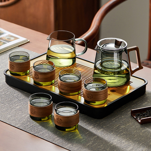 玻璃茶具套装家用茶壶泡茶办公室煮泡茶壶茶盘茶杯功夫茶具整套