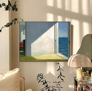 靠海的房间现代小众民宿挂画爱德华霍普装饰画北欧客厅卧室hopper