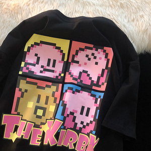 李宁贵人联名怀旧复古趣味短袖t恤女夏季新款oversize潮牌温柔系