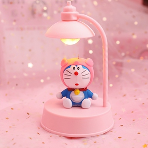 可爱叮当猫少女卧室小夜灯摆件卡通机器猫粉色氛围台灯送闺蜜礼物