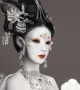 凤凰女帝古风汉服魂作物新款面具装扮金色全脸人物派对成人艺术