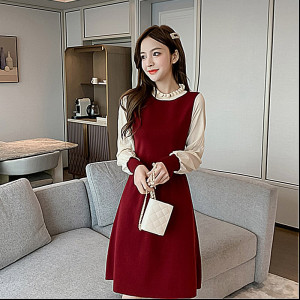 00sithm淘宝2020秋冬适合参加婚礼的衣服穿搭女装气质大码胖mm红色