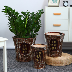 陶瓷花盆家用客厅招财进宝花瓶大口径种发财树专用金钱树花盆大号