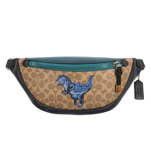 coach/蔻驰新款男士腰包小恐龙印花单肩宽带斜挎包胸包 f