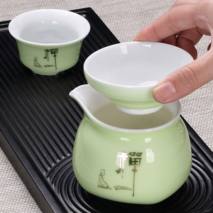 陶瓷茶具公道杯茶漏套装分茶器一体分茶杯紫砂装茶器公平杯公道杯