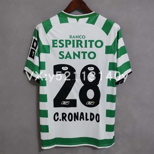 03-04葡超里斯本竞技复古球衣28号c罗最后赛季lisbon主场足球服